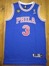 Maillot de basket 10 ans Reebok 76ers Philadelphie signé Allen Iverson COA JSA