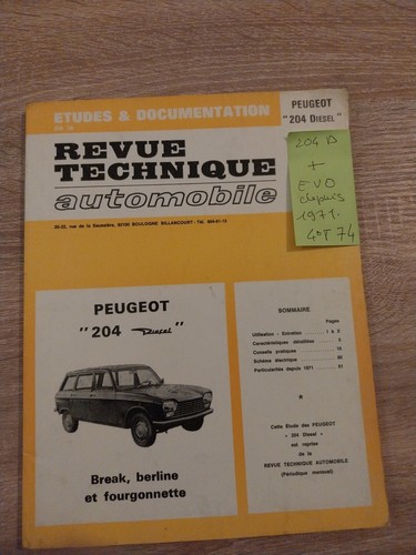 Revue technique peugeot 204 - peugeot,