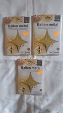 Déco de fêtes,anniversaire,Noël-3 Ballons gonflables métal forme étoile 70 cms