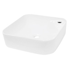 Lavabo en céramique blanc vasque a poser carré évier design moderne 435x435 mm