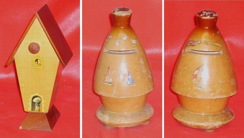 Tirelires 1950 bois - 3, en