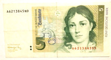 Billet de La République Fédérale ALLEMANDE - 5 Mark type 1991 - P 37 - TTB /VF