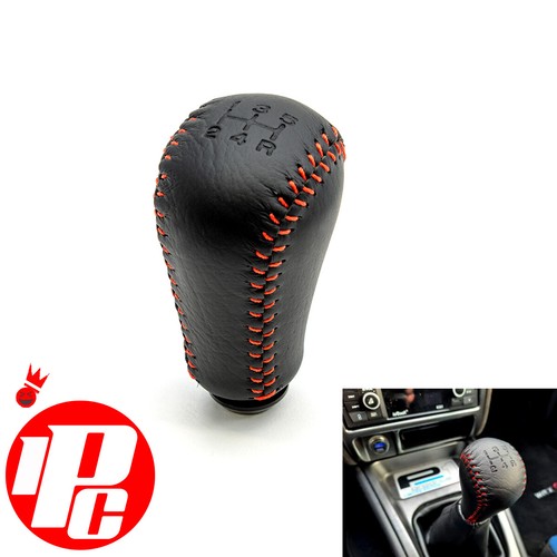 Genuine leather gear knob red - leather,