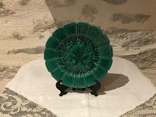 Petite assiette décorative barbotine feuille de vigne, Sarreguemines