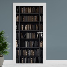 Film pour Porte " Étagère à Livres " 90x200cm Poster de Déco Autocollant Papier