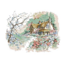 Broderie imprimée paysage