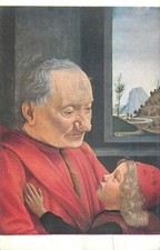 CP TABLEAU PORTRAIT UN VIEILLARD ET SON PETIT-FILS PAR GHIRLANDAJO LOUVRE 11532