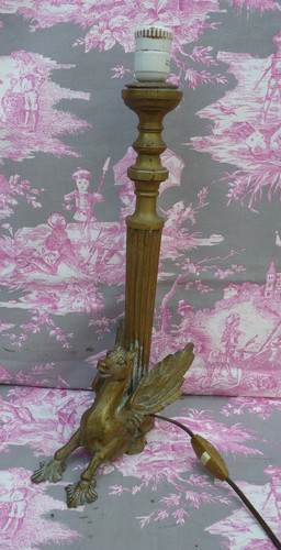 Grand pied lampe bronze - lampe, en