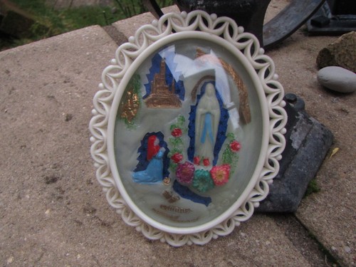 Cadre ancien verre bombé - ,