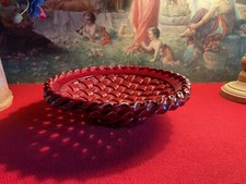 Coupe Vintage tressée en faïence terre cuite vernissée style Massier Vallauris