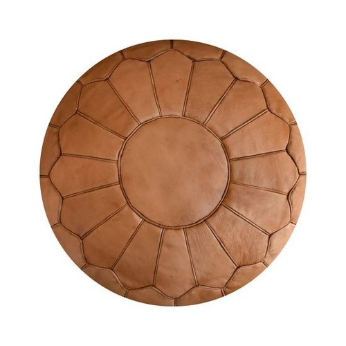 Pouf cuir naturel fait - pouf, en