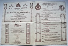 MENU COMMERATION CENTENAIRE