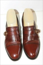 FRATELLI ROSSETTI Mocassins à Franges Tout Cuir Acajou T 36.5 TTBE QUASI NEUFS
