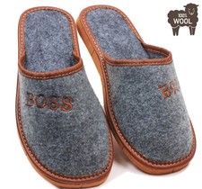 Chaussons mules feutre laine - mules,