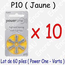 60 piles auditives : JAUNE P10 ( = 10 blisters )