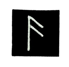 Patch ecusson brode thermocollant viking odin sorcellerie rune alphabet mouth