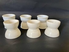 LOT DE 6 ANCIENS COQUETIERS DIABOLO EN FAÏENCE BLANCHE