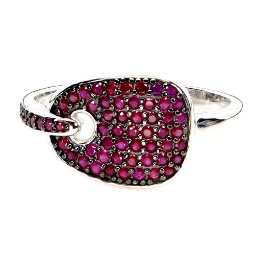 925 bague argent rubis - 925,