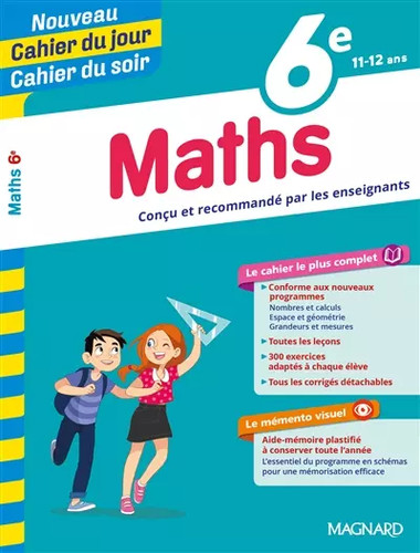 Maths cahier jour - 6e, du