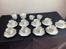 Service à café porcelaine de limoges COQUET modèle lotus filets cloisonnés