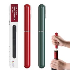 Tire-Bouchon Pompe à Air 2-en-1 avec Coupe-Capsule Ouvre-Bouteille à Pression...