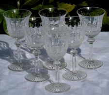 6 verres en cristal de Saint Louis modèle Tommy (prix de 6 verres) H 17 cm