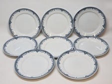8 Anciennes Assiettes Plates St Amand Modèle Turgot Art Déco 