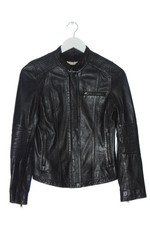 STEFANEL Veste en cuir synthétique Dames Veste T EU 32 noir style décontracté