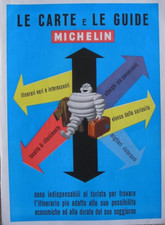 BIBENDUM MICHELIN CARTES GUIDES ROUGES PUBLICITE GUIDA ITALIE 1950