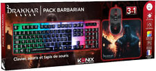 Clavier Souris Tapis - Konix Drakkar Pack Barbarian - NEUF