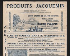 MALZEVILLE (54) ENGRAIS & PRODUITS de CULTURE "G. JACQUEMIN" Tract en 1936