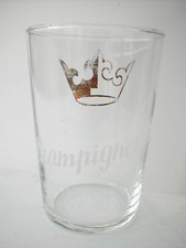 * VERRE A BIERE METEOR CHAMPIGNEULLES REINE DES BIERES 7.5 cm de Ø 11 cm de haut