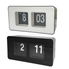 2x Retro Auto Flip Clock Simple Desk Down Page Clocks Décoration De La Maison