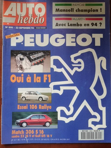 Auto hebdo 09 1993 - hebdo, 22/09/1993