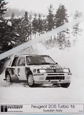Photo Presse PEUGEOT 205 TURBO 16 rally Suède de 03-85   p137