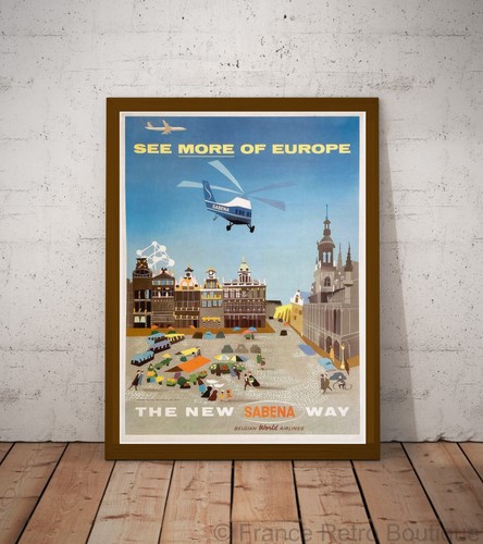 Poster affiche sabena - see, more