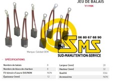 KIT 8 BALAIS CHARBON 12 * 20 * 32 mm MOTEUR FENWICK LINDE CHARIOT ELECTRIQUE