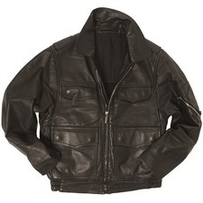 Veste en Cuir Polizei Noire