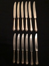 12 COUTEAUX belle qualité métal argenté SFAM poinçons et lame inox