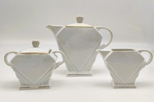 ☕ Service à Café Art Déco ROYAL EIPAG – Porcelaine Blanche & Liseré Or -