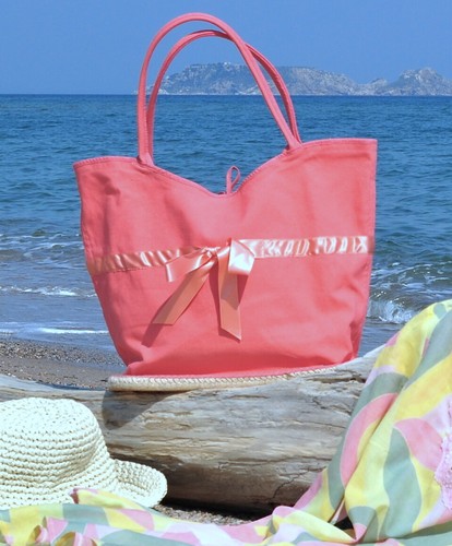 Sac espadrille rose tissu - sac, en