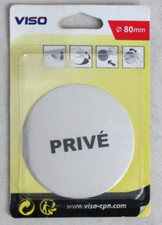 Plaque de signalisation VISO "Privé" en aluminium, bande autocollante ø 80 mm