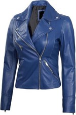 Veste de motard bleue pour