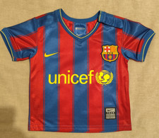 RARE LIONEL MESSI MALLOT Signé FCB UNICEF  BARCELONE MAILLOT ENFANT NUMEROTE