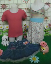 lot 12 vêtements enfant 5 ans fille,débardeur,jupe,robe,t-shirt,corsaire,tunique