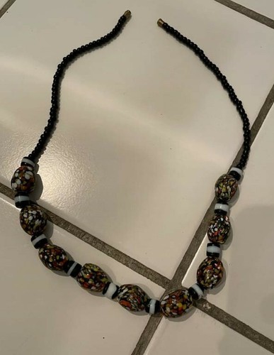 Collier ethnique verre - collier, en