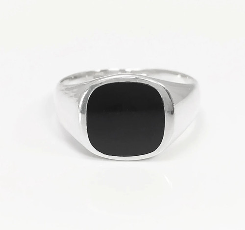 Bague chevalière onyx - bague, noir
