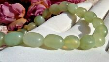 ANCIEN COLLIER COMPOSÉ DE PERLES DE JADE OVALES VINTAGE de 49 gr