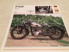Carte moto ZÜNDAPP DS350 DS 350 1938 collection Atlas motorbike Allemagne