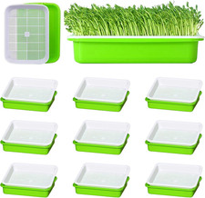 10 Pack Seed Sprouter Tray Kit - Grow Microgreens & Cat Grass Indoors/Outdoors